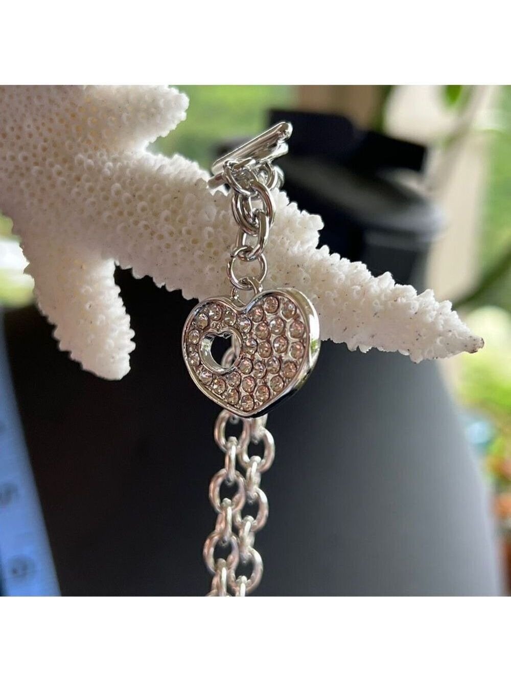 Heart Bracelet Swarovski Crystals Statement Bracelet